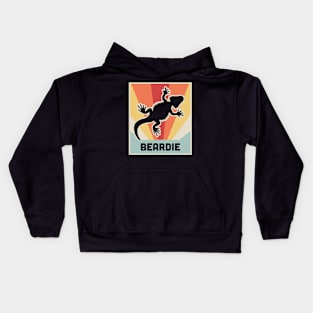 BEARDIE - Cute 70s Vintage Bearded Dragon Kids Hoodie